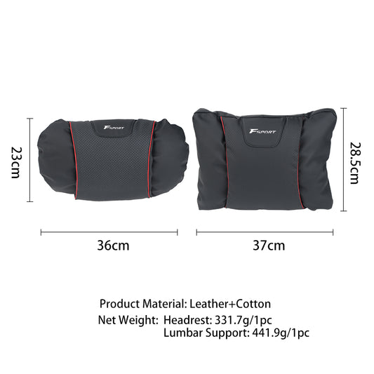 F Sport Car Seat Headrest & Lumbar Support Pillow Set