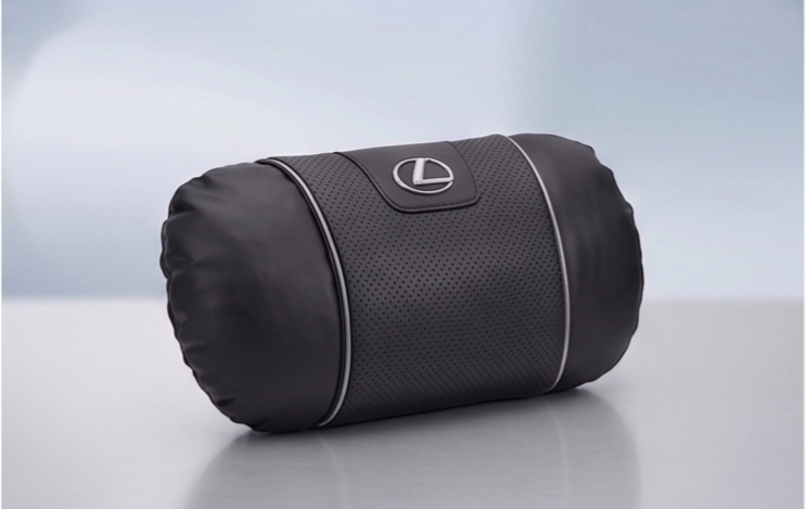 Lexus Car Neck Pillow & Lumbar Support Cushion - Headrest Black