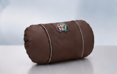 Alfa Romeo Car Neck Pillow & Lumbar Support Cushion - Headrest Brown