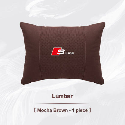 Audi S Line Neck Pillow and Lumbar Support Cushion Set
