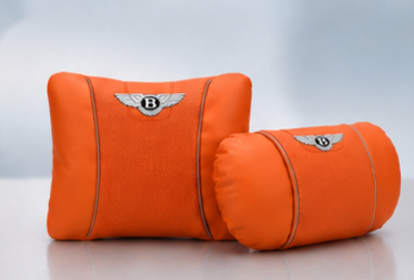 Bentley Car Neck Pillow & Lumbar Support Cushion - Set Orange