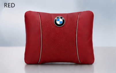 BMW Car Neck Pillow and Lumbar Support Cushion Set