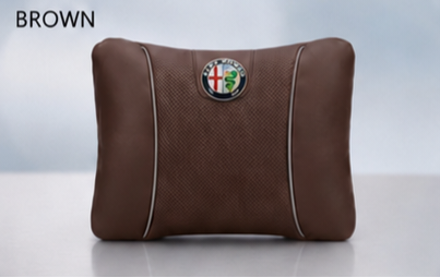 Alfa Romeo Car Neck Pillow & Lumbar Support Cushion - Lumbar Brown