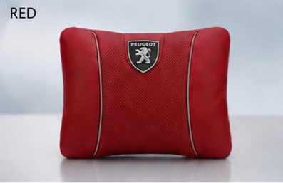 Peugeot Car Neck Pillow & Lumbar Support Cushion - Lumbar Red