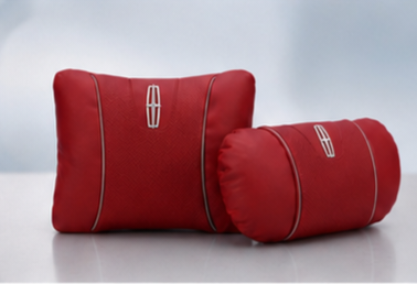 Lincoln Car Neck Pillow & Lumbar Support Cushion - Set Red