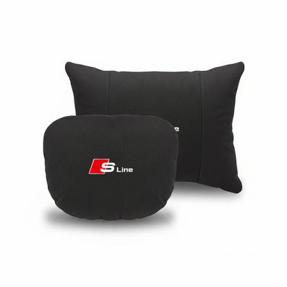 Audi S Line Neck Pillow and Lumbar Support Cushion Set