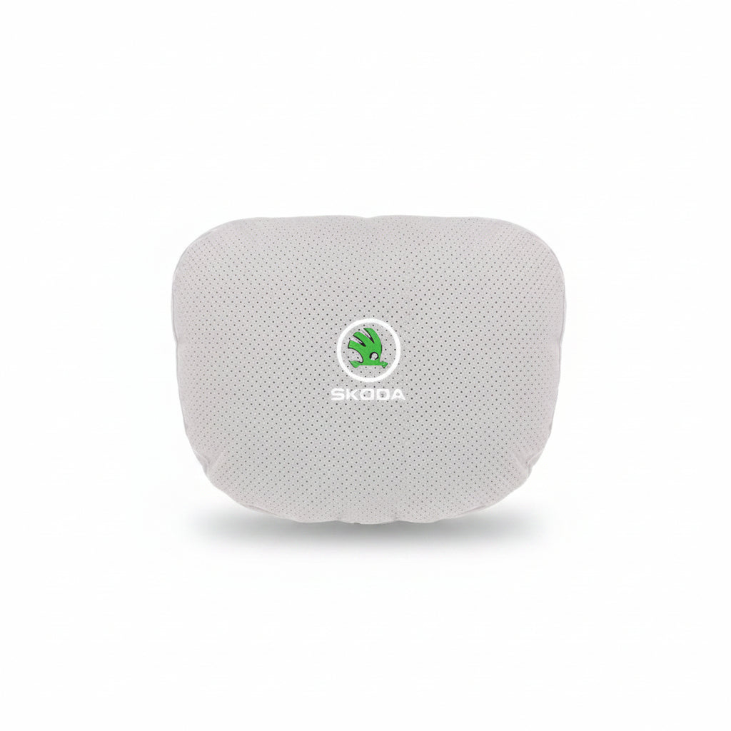 Skoda Car Neck Pillow and Lumbar Support Cushion Set