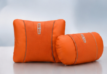 Lincoln Car Neck Pillow & Lumbar Support Cushion - Set Orange