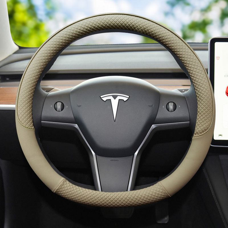 غطاء عجلة قيادة جلدي Tesla Model 3