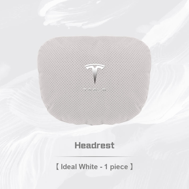 Tesla Car Neck Pillow and Lumbar Support Cushion Set