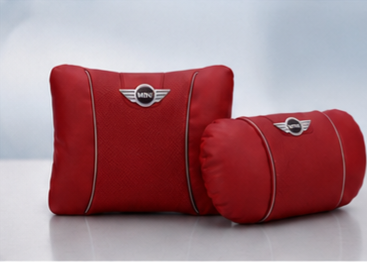 MINI Cooper Car Neck Pillow & Lumbar Support Cushion - Set Red