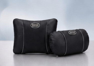 Range Rover Car Neck Pillow & Lumbar Support Cushion - Set Black