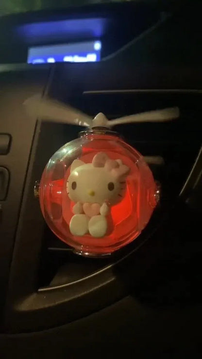 Hello Kitty & Melody Flying Ball Car Air Freshener with LED Light