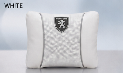 Peugeot Car Neck Pillow & Lumbar Support Cushion - Lumbar White
