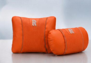 Rolls-Royce Car Neck Pillow & Lumbar Support Cushion - Set Orange