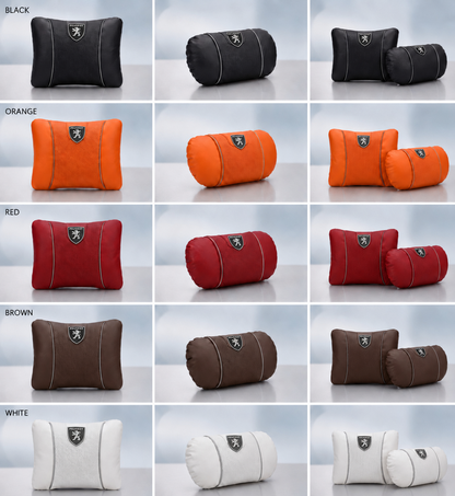 Peugeot Car Neck Pillow & Lumbar Support Cushion