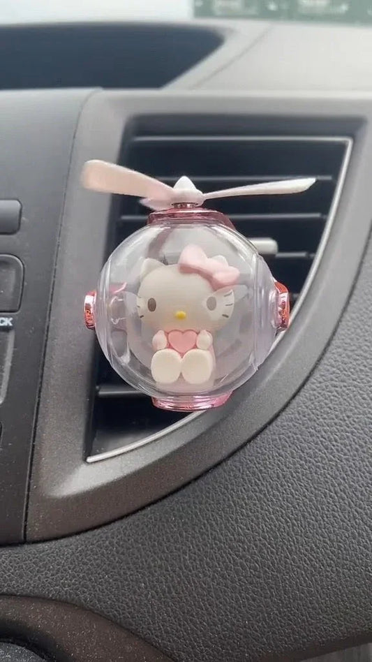 Hello Kitty & Melody Flying Ball Car Air Freshener with LED Light
