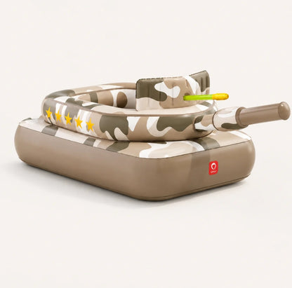 Inflatable Tank Pool Float with Water Cannon, Ride-On Camo Swim Raft