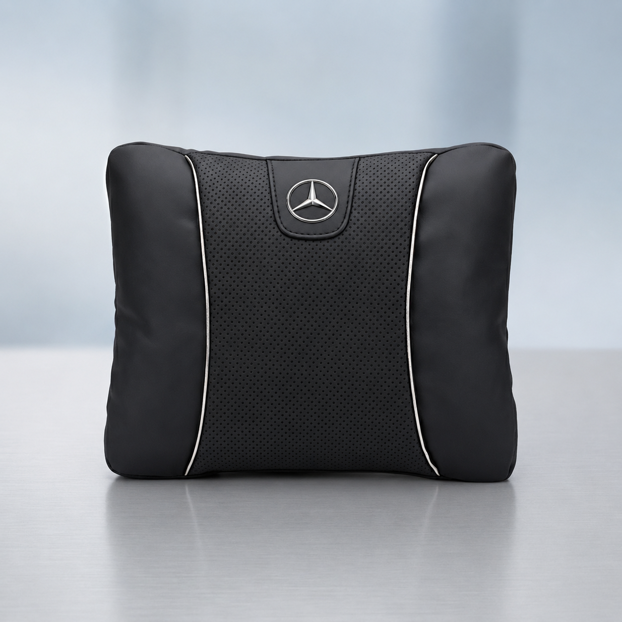 Mercedes Car Neck Pillow & Lumbar Support Cushion - Lumbar Black