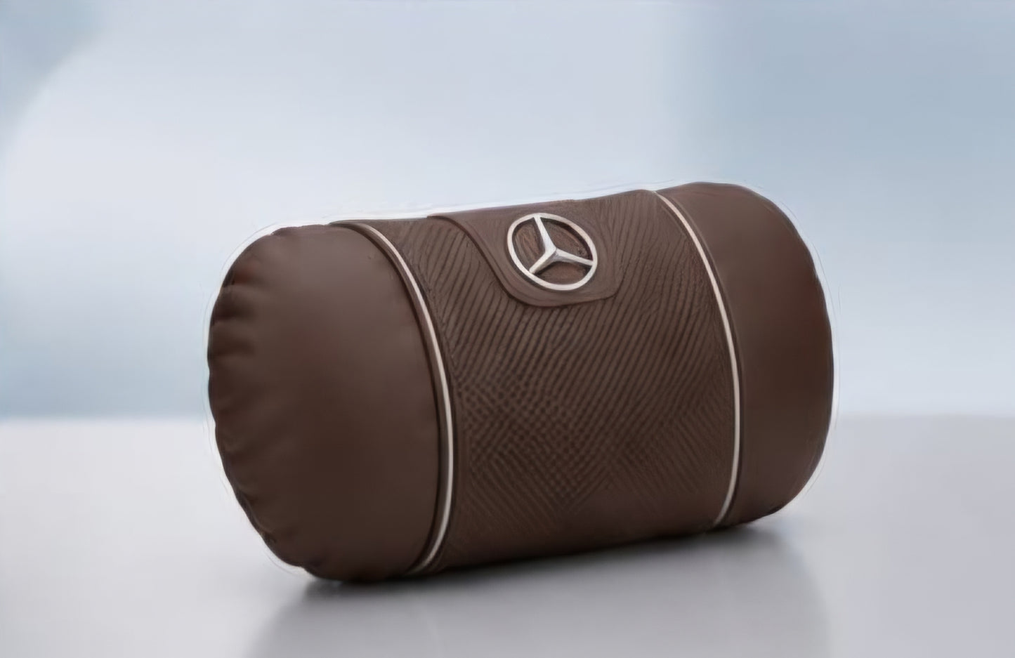 Mercedes Car Neck Pillow & Lumbar Support Cushion - Headrest Brown