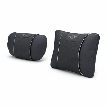 MINI Cooper Neck Pillow & Lumbar Support Cushion - Black / Set