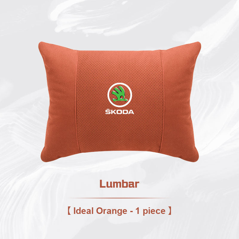 Skoda Car Neck Pillow and Lumbar Support Cushion Set