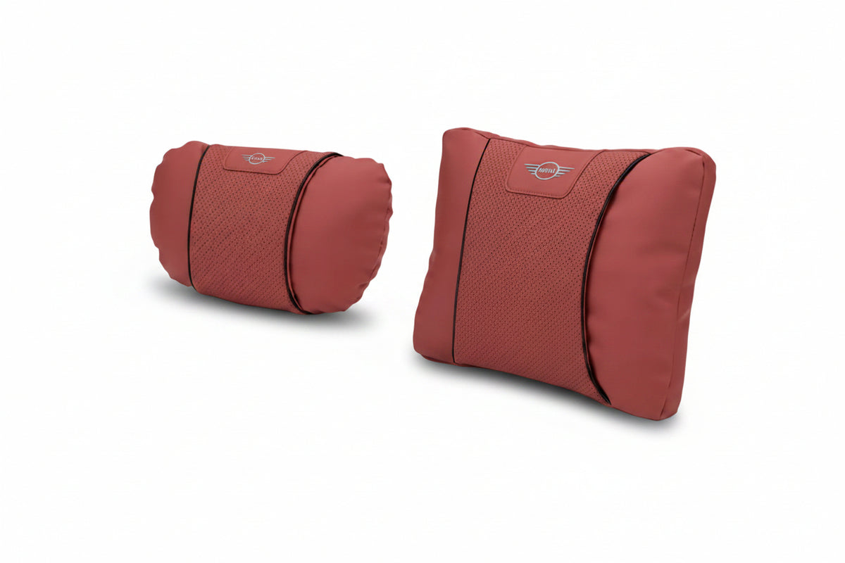 MINI Cooper Neck Pillow & Lumbar Support Cushion - Red / Set