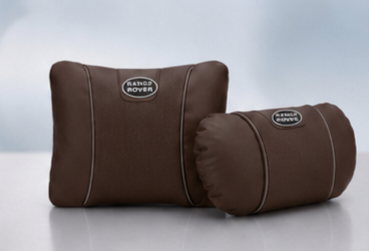 Range Rover Car Neck Pillow & Lumbar Support Cushion - Set Brown