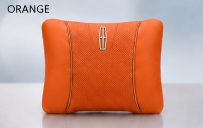 Lincoln Car Neck Pillow & Lumbar Support Cushion - Lumbar Orange