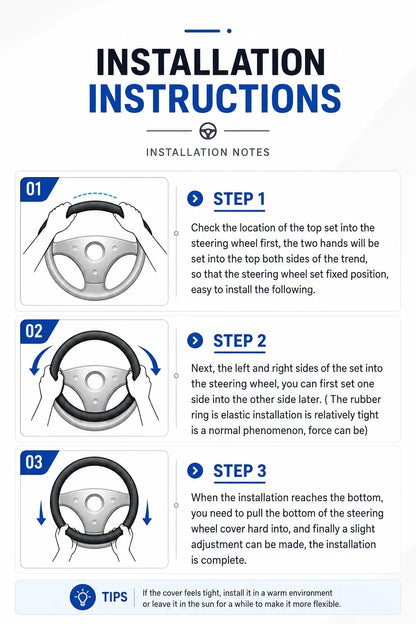 Steering wheel cover installation instructions
